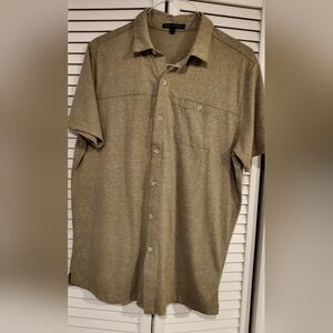 Robert Barakett Short Sleeved Knit Shirt Mens Size L Light Browm